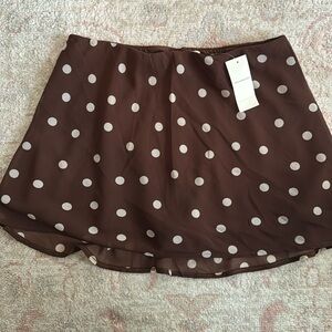 Abercrombie & Fitch Brown Polka Dot Skort